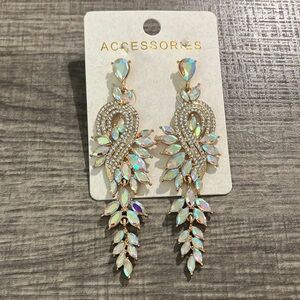 Gold and AB Large Earrings